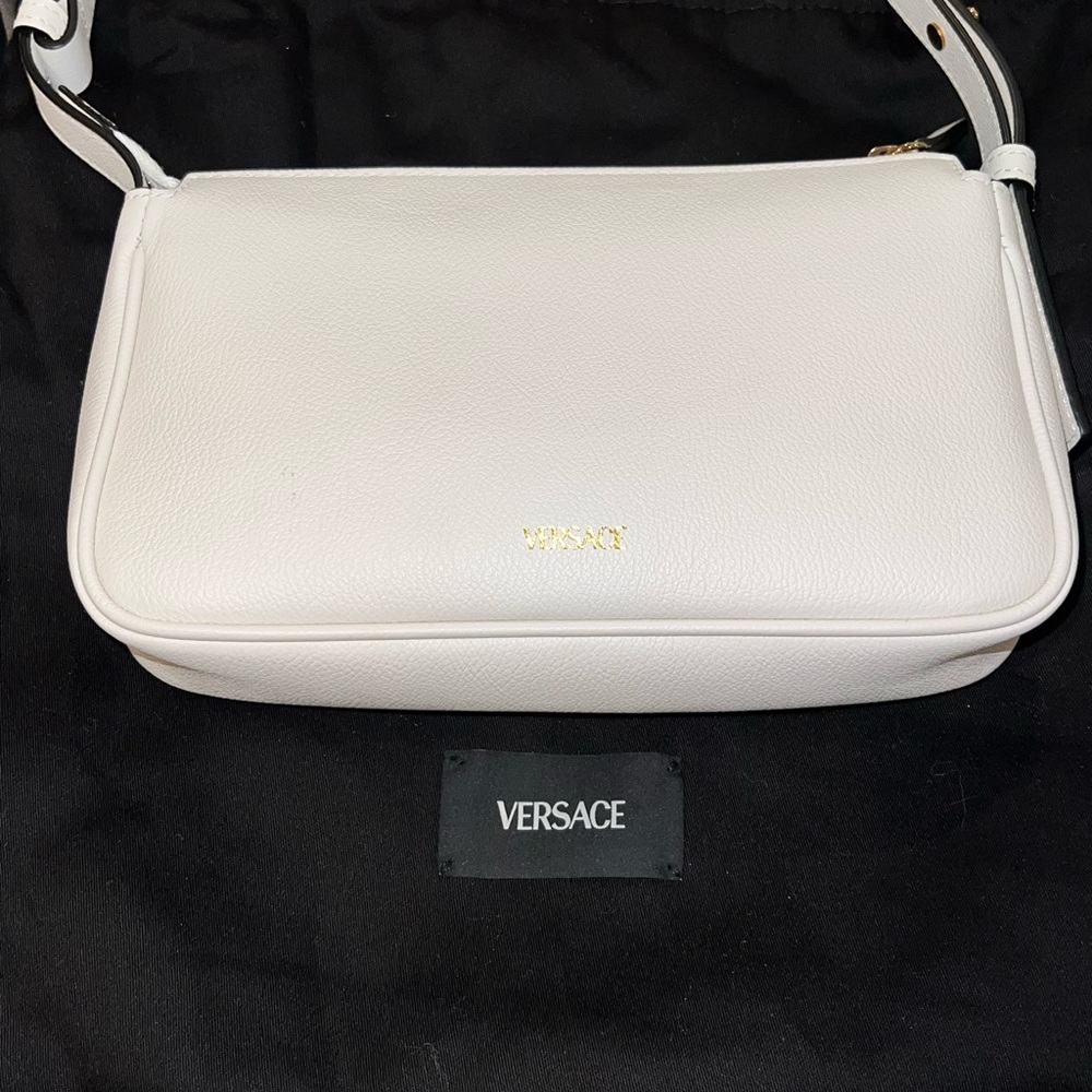 Versace Cream white Leather Shoulder Bag New with Dust Bag!